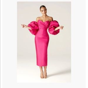 Alieva Tiffany Dupioni Puff Sleve Dress